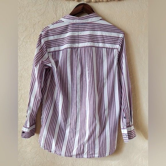Equipment Margaux Striped Button Down Shirt 100% Cotton Red Blue Sz Medium - Picture 3 of 6
